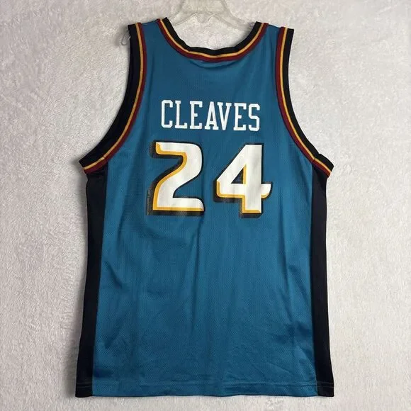 Rare Vintage Champion NBA Detroit Pistons Mateen Cleaves 24 Jersey Youth L 14/16